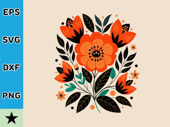 Boho Abstract Flowers Home Decor SVG for Creative Projects