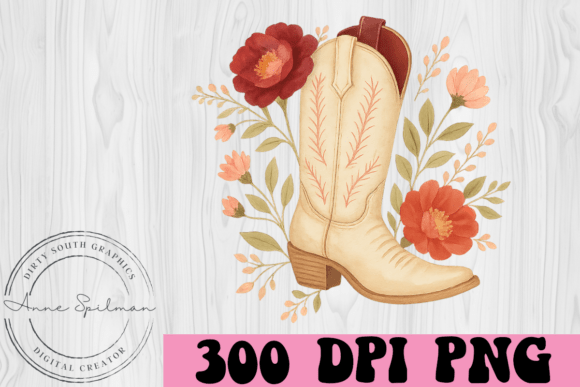 Cowgirl Boot Flowers Graphics for Crafters