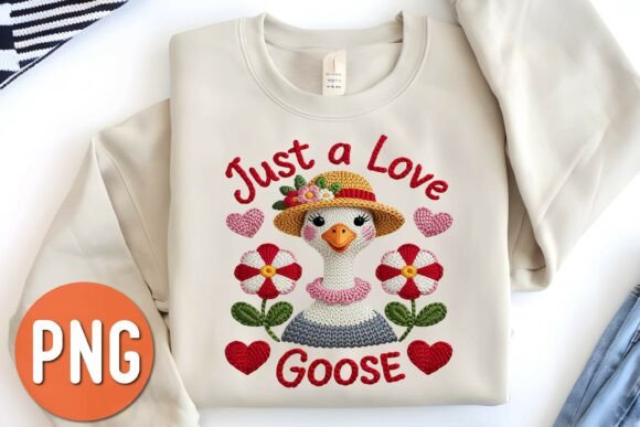 Crochet Valentine Goose Flowers Graphics