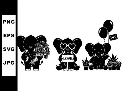 Cute Elephant Characters Graphics for Crafting