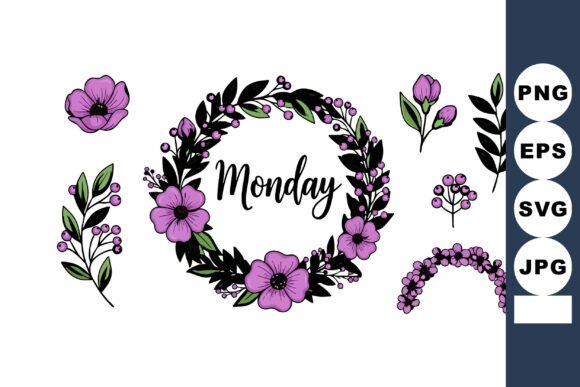 Floral Wreath Graphics for Elegant Branding