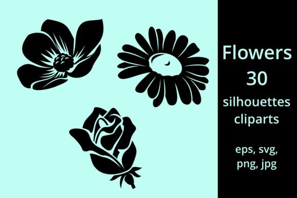 Flowers Silhouettes Graphics for Modern Branding