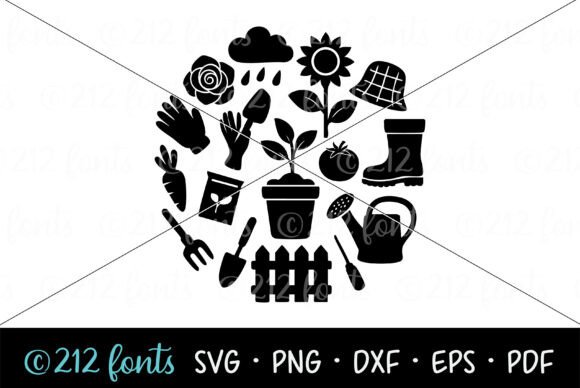 Gardening Flowers Tools Circle Art SVG - A Versatile Graphic for Branding