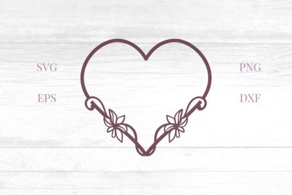 Heart with Flowers SVG Graphics