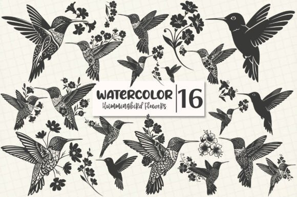 Hummingbird Flowers Graphics for Local Branding