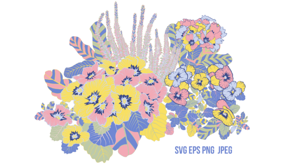 Pastel Flowers Graphics for Editorial and Web Design