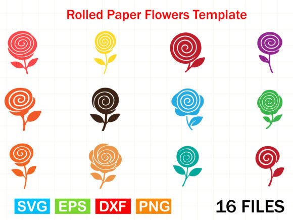 Roll Paper Flowers Graphics for Modern Editorial Design