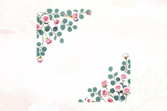 Soft Pink Roses and Eucalyptus Garland Graphics