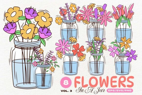 Spring Flowers in a Jar Bundle Vol. 3 Graphics