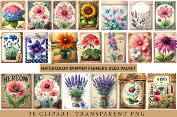 Summer Flowers Seed Packet Clipart