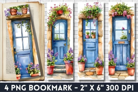 Window Flowers Bookmark Design: A Graphic Asset for Branding and Marketing